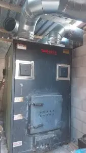 OUT TALBOT 500 WASTE WOOD HEATER HEATING OUR WORKSHOP