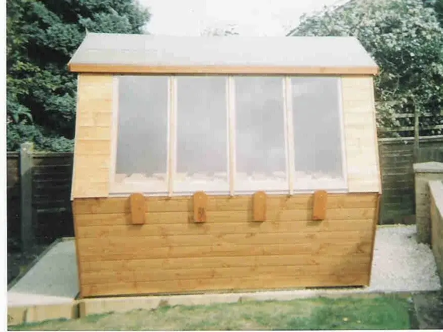 POTTING SHED SHOWING THE TOUGH SAFETY GLASS
